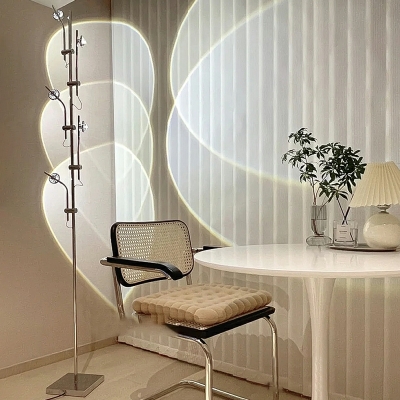 5 Light Floor Lamp Contemporary Style Geometric Shape Metal Standing Lights