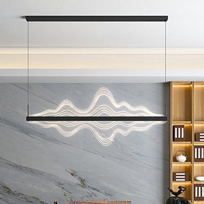 5 Light Pendant Light Fixtures Modern Style Cloud Shape Metal Hanging Chandelier