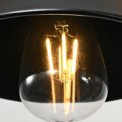 Black Pendant Chandelier Industrial Style Cone Shape Metal Hanging Lamp Kit