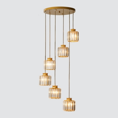 Modern Minimalist LED Long Hanging Lamp Creative Duplex Building Crystal Hanging Lamp
