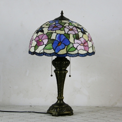 Tiffany Dome Shaped Table Lamp Stained Glass 24.8