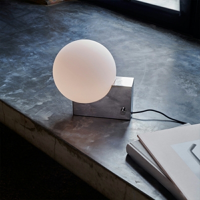 1 Light Nightstand Light Simplistic Style Globe Shape Metal Night Table Lamps