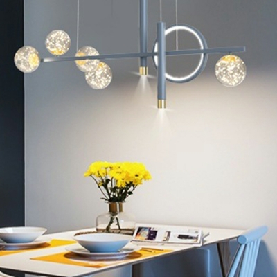 8 Light Ceiling Pendant Light Modern Style Tube Shape Metal Hanging Lamp Kit