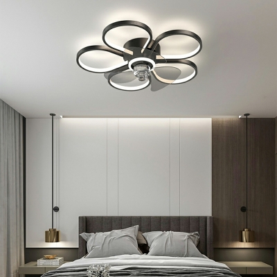 Metal Flush Light Fixtures Modern Style Flush Mount Fan Lamps for Living Room