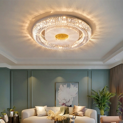 Modern Romantic Crystal Ceiling Lamp Nordic Light Luxury Round LED Ceiling Light Fixture