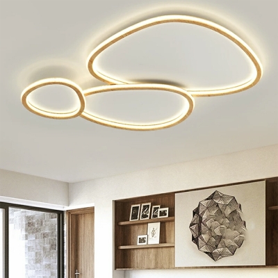 Modern Simple LED Ceiling Light Creative Wooden Flushmount Ceiling Light