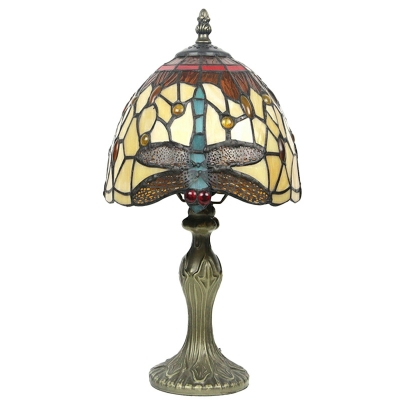 Tiffany Dome Shaped Table Lamp Stained Glass 15