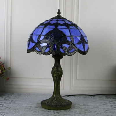 Tiffany Dome Shaped Table Lamp Stained Glass 19