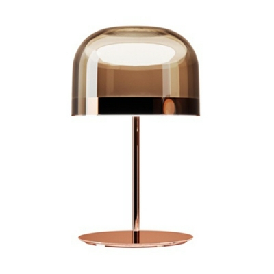 1 Light Glass Nightstand Light Post-modern Dome Shape Fabric Night Table Lights