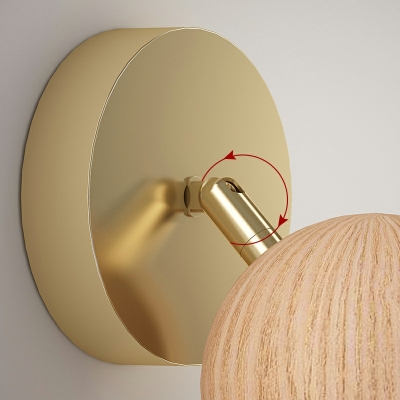 1 Light Sconce Light Fixture Minimalist Style Globe Shape Metal Wall Mounted Lamps