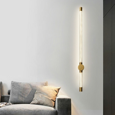 1 Light Sconce Lights Modern Style Linear Shape Metal Wall Mount Light