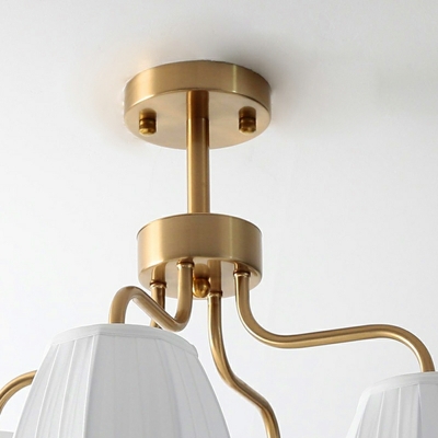 8 Light Pendant Chandelier Traditional Style Bell Shape Metal Hanging Lights