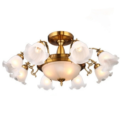 American Metal Ceiling Light Fixture Creative Glass Ceiling Lamp for Living Room
