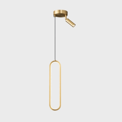 Modern Minimalist Copper Single Pendant Creative LED Metal Hanging Lamp