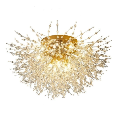 Nordic Simple Crystal Ceiling Lamp Creative Copper Spark Ball Ceiling Light Fixture
