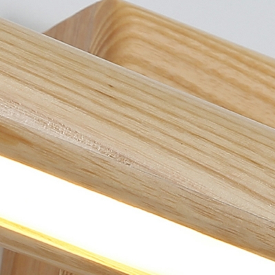 Nordic Simple Wooden Wall Lamp Creative LED Strip Vanity Lamp