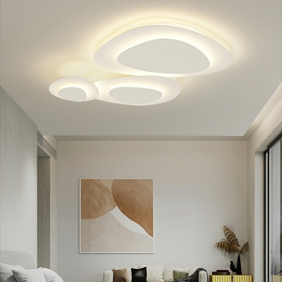 Pebble Shade Flush Ceiling Light Modern Acrylic Living Room Cloud Flush Lamp