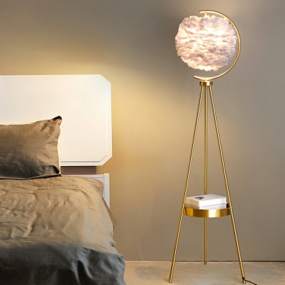 1 Light Floor Lamp Contemporary Style Globe Shape Metal Standing Lights
