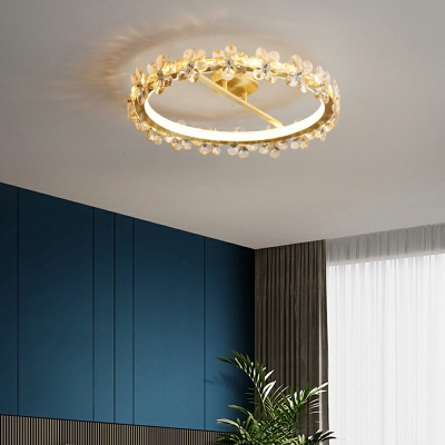1 Light Flush Light Fixtures Simple Style Round Shape Metal Ceiling Mounted Lights