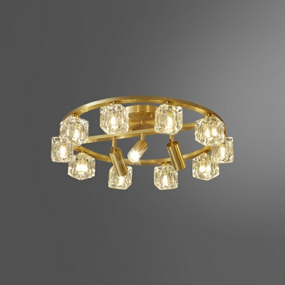 20 Light Flush Light Fixtures Minimalistic Style Round Shape Metal Ceiling Mounted Lights
