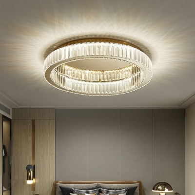 Modern LED Crystal Ceiling Lamp Nordic Creative Round Ceiling Light Fixture for Bedroom