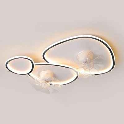 Pebble Shape Flush Ceiling Light Fixtures Acrylic Ceiling Lighting in Remote Control