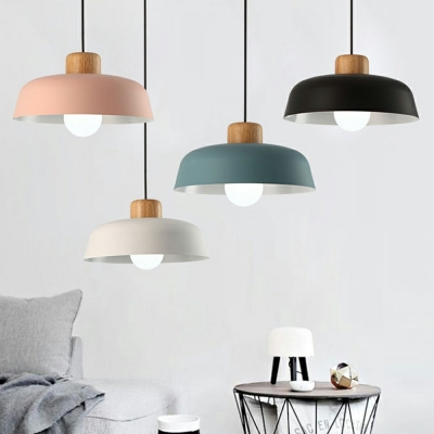 Round Suspended Lighting Fixture Modern Style Suspension Light Metal for Bedroom