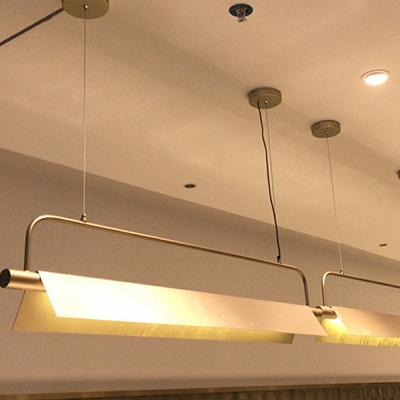 1 Light Hanging Ceiling Lights Modern Style Linear Shape Metal Chandelier Lamps