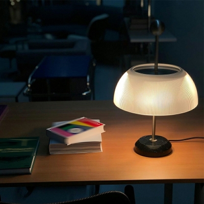 1 Light Nightstand Light Simplistic Style Bowl Shape Metal Warm Light Night Table Lamps