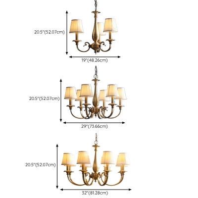 15 Light Pendant Lamp Fixtures Traditional Style Bell Shape Metal Hanging Chandelier