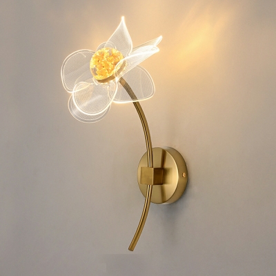 2 Light Wall Lighting Kids Style Flower Shape Metal Sconce Light Fixtures