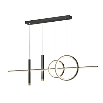 5 Light Pendant Chandelier Modern Style Ring Shape Metal Hanging Lamps