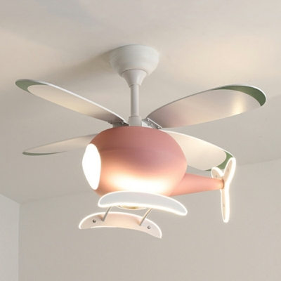 Plane LED Ceiling Mounted Fan Light Creative Kid's Room Iron Ceiling Fans