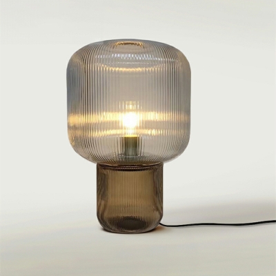 1 Light Nightstand Glass Desk Light Simplistic Style Night Table Lamps