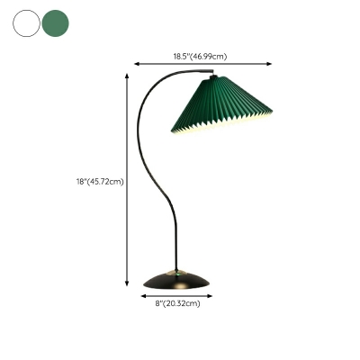 1 Light Nightstand Light Simplistic Style Cone Shape Fabric Night Table Lamp
