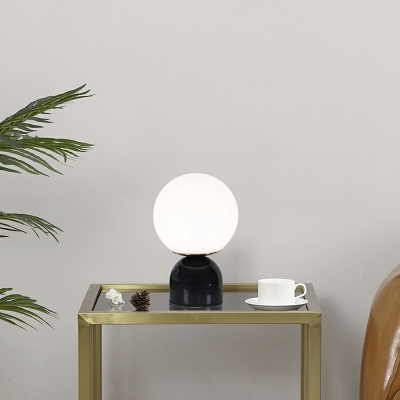 1 Light Nightstand Light Simplistic Style Globe Shape Glass Night Table Lights