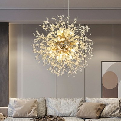 16 Light Pendant Chandelier Modernist Style Ball Shape Metal Hanging Ceiling Light