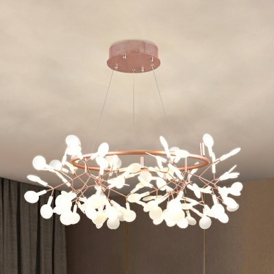 162 Light Pendant Light Fixtures Modern Style Round Shape Metal Hanging Chandelier
