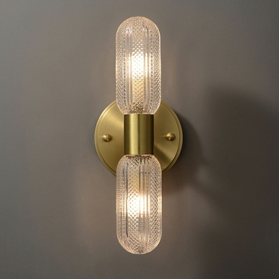 2 Light Sconce Lights Minimalism Style Oval Shape Metal Wall Mount Light Fixture