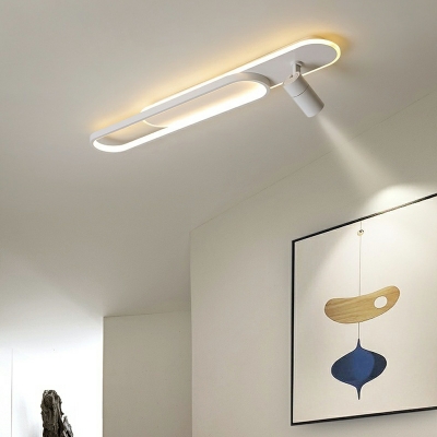 4 Light Flush Light Fixtures Minimalistic Style Oval Shape Metal Ceiling Mounted Lights