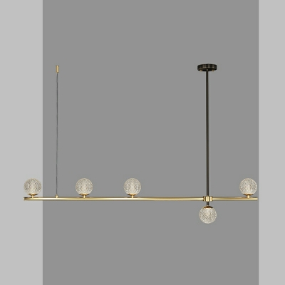 5 Light Pendant Light Fixtures Modern Style Ball Shape Metal Hanging Lamps