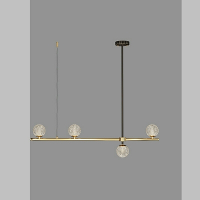 5 Light Pendant Light Fixtures Modern Style Ball Shape Metal Hanging Lamps