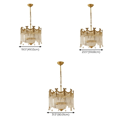 6 Light Pendant Chandelier Contemporary Style Waterfall Shape Metal Hanging Lamp Kit