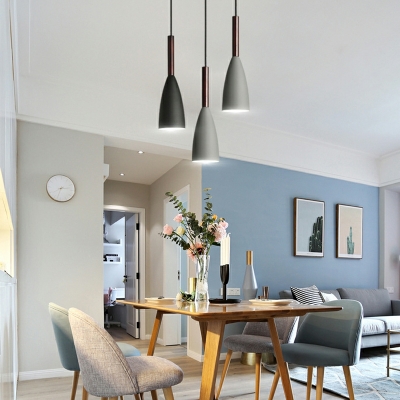 Cone Hanging Lamps Contemporary Style Pendant Light Kit Metal for Bedroom
