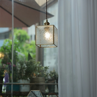 Glass Hanging Lamps Vintage Style Suspended Lighting Fixture for Dining Room