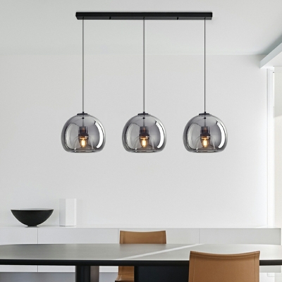 Hanging Ceiling Lights Simplistic Style Oval Shape Glass Pendant Lamps