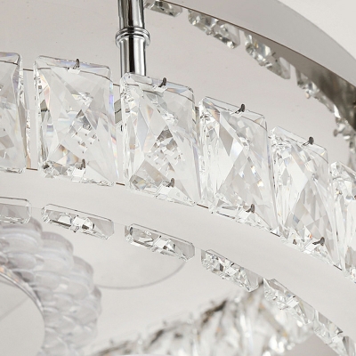 Led Flush Mount Modern Style Flush Mount Ceiling Fan Light for Crystal Living Room