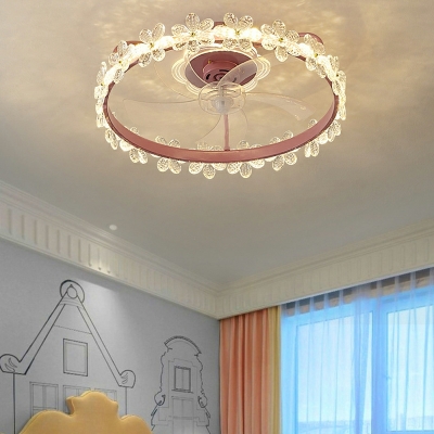 Modern Romantic Ceiling Light Nordic Creative LED Ceiling Mounted Fan Light