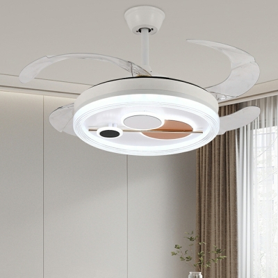 Modern Simple LED Ceiling Fan Light Nordic Creative Round Ceiling Mounted Fan Light