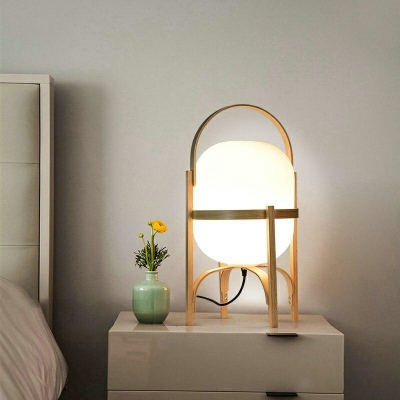 Modern Style Simple Glass Table Lamp Creative Wood Art Table Lamp